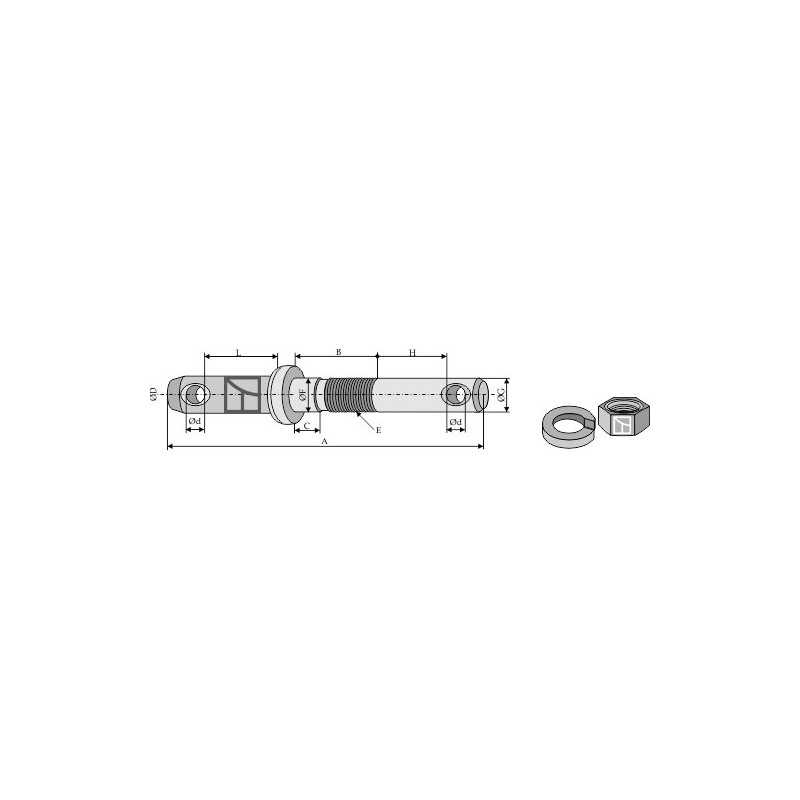 Piton pour barres de poussée et barres inférieures - AG011199