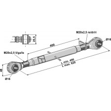 Barre de poussée à borne traîtée M20x2,5 - AG011096