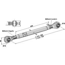 Barre de poussée à borne traîtée M20x2,5 - AG011095