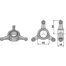 Contre-écrou étoile triangle - AG011093