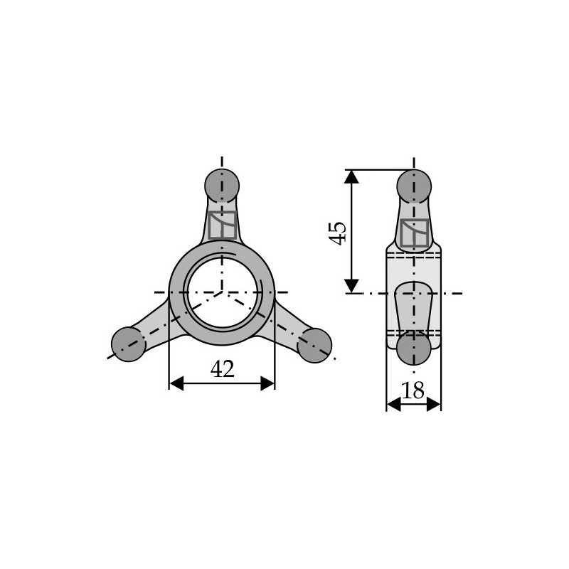 Contre-écrou étoile triangle - AG011004