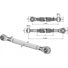 Barre de poussée  à bornes traîtées M30 x 3,5 - AG010944