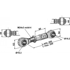 Barre de poussée à borne traîtée M24 x 3 - AG010936