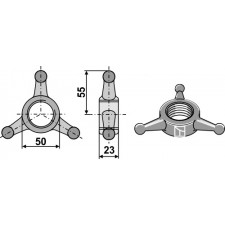 Contre-écrou étoile triangle - AG010886