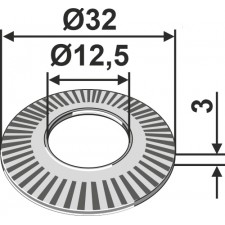 Rondelle de blocage Ø32x3xØ12,5 - Claas - 0002393951
