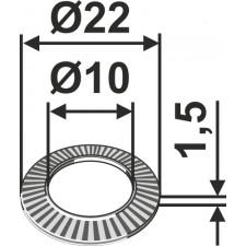 Rondelle de blocage Ø22x1,5xØ10 - Claas - 0002393880