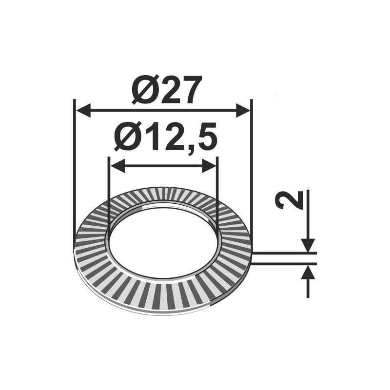 Rondelle de blocage Ø27x2xØ12,5 - Claas - 0002393890