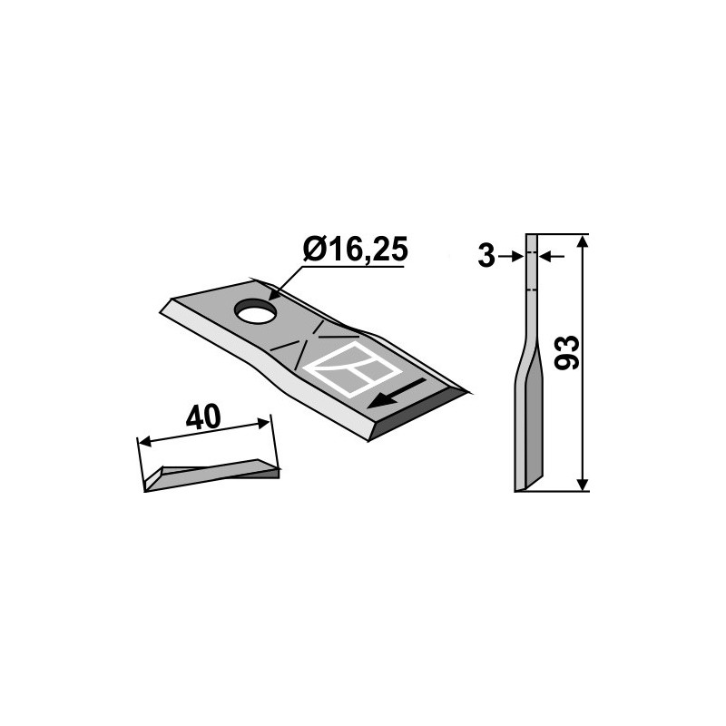 Couteau pour faucheuse - IHC - 1133940R1 / 3160420R1