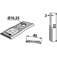 Couteau pour faucheuse - IHC - 1133939R1 / 3160419R1