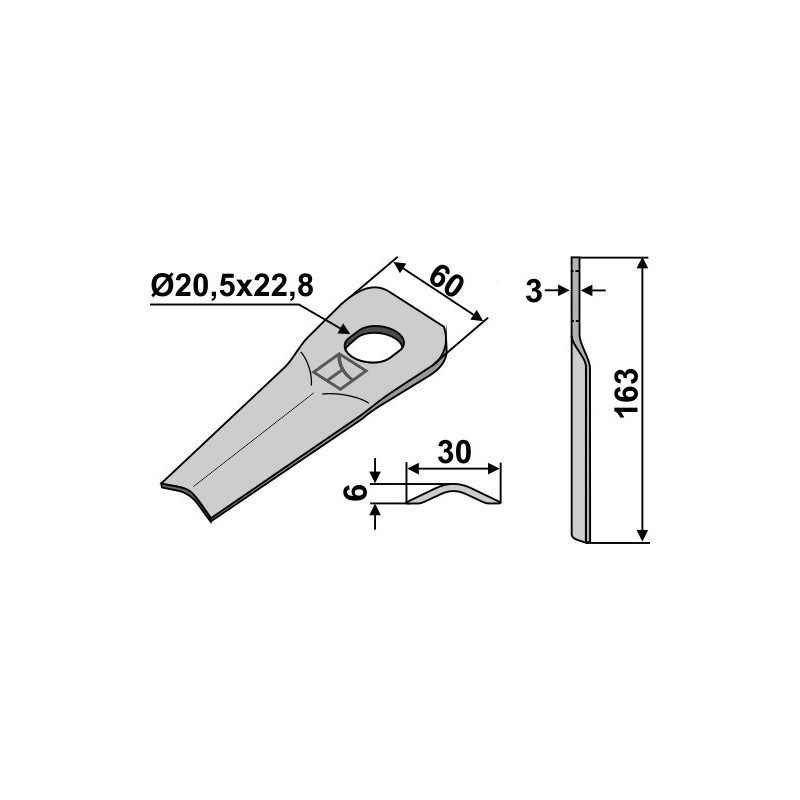 Couteau pour faucheuse - Kverneland - 56 110 200