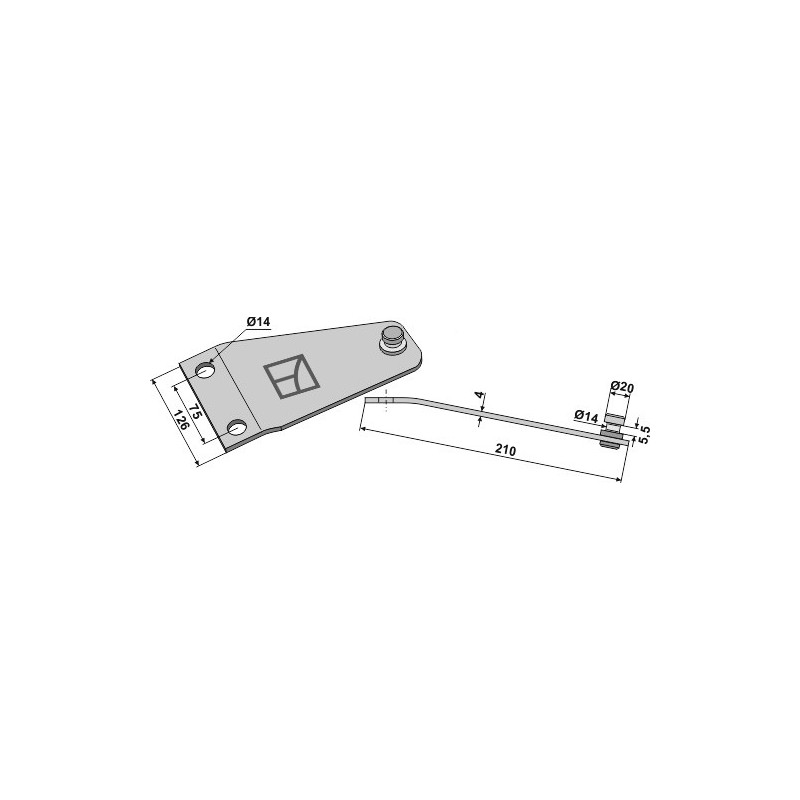 Support de couteaux rotatifs - PZ-Zweegers - PZ-0243