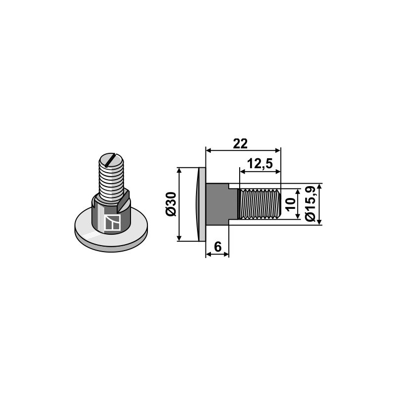 BOULON PORTE COUTEAU ADAPTABLE KUHN