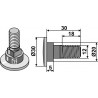 Boulon pour couteaux de faucheuses - M12x1,75 - 10.9 - Kuhn - 56403000