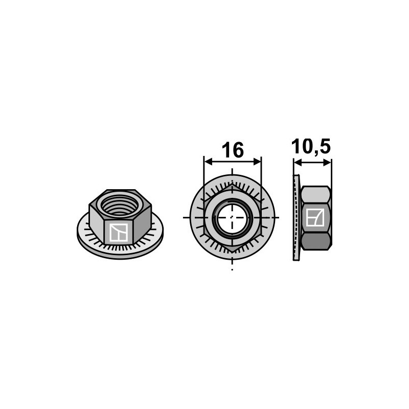 Écrou hexagonal - M10x1,5 - Kuhn - 80201062