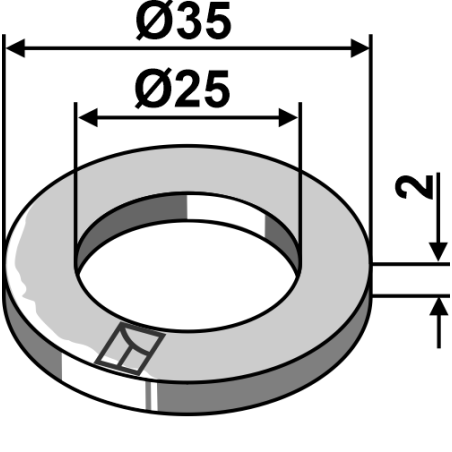 Rondelle Ø35x2xØ25 - Lemken - 3052230