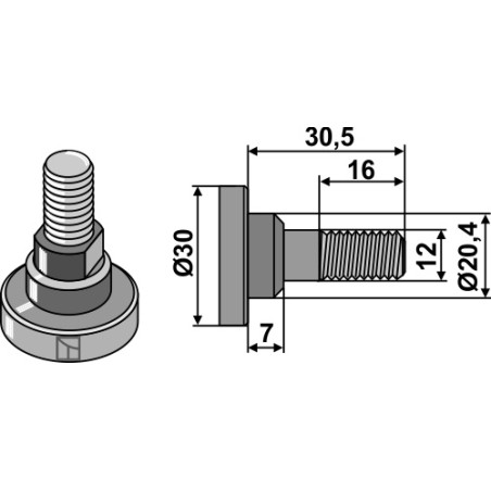 Boulon pour couteau - AG002277