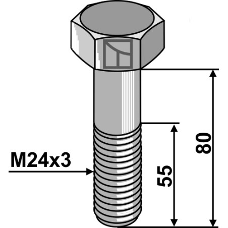 Boulon M24x3 - 8.8 - AG003439