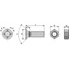 Boulon de charrue 7/16" UNF x 50 et écrou hexagonal