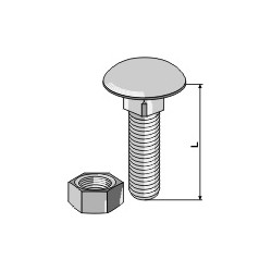 Boulon M10 galvanisé avec écrou - AG008328