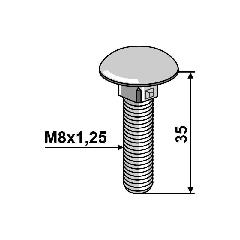 Boulon à tête bombée - galvanisé - AG008434