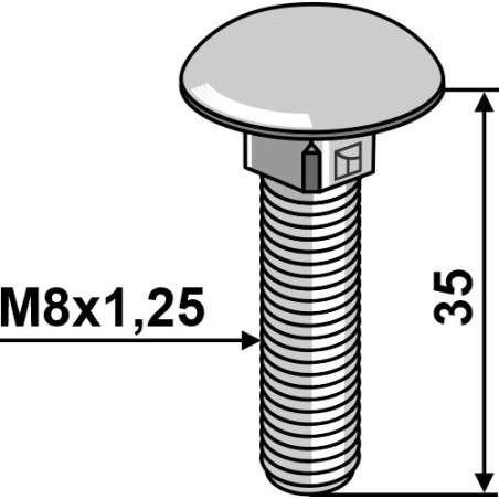 Boulon à tête bombée - galvanisé - AG008434