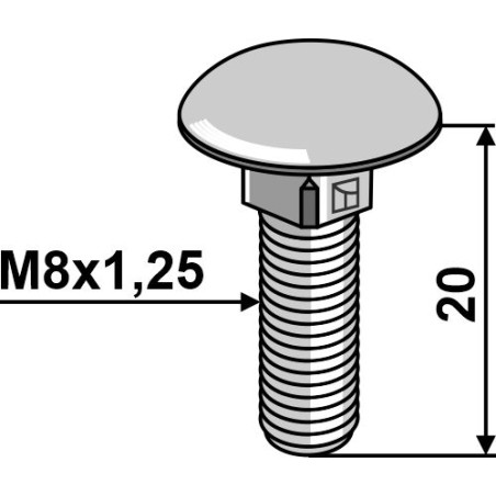 Boulon à tête bombée - galvanisé - AG008444