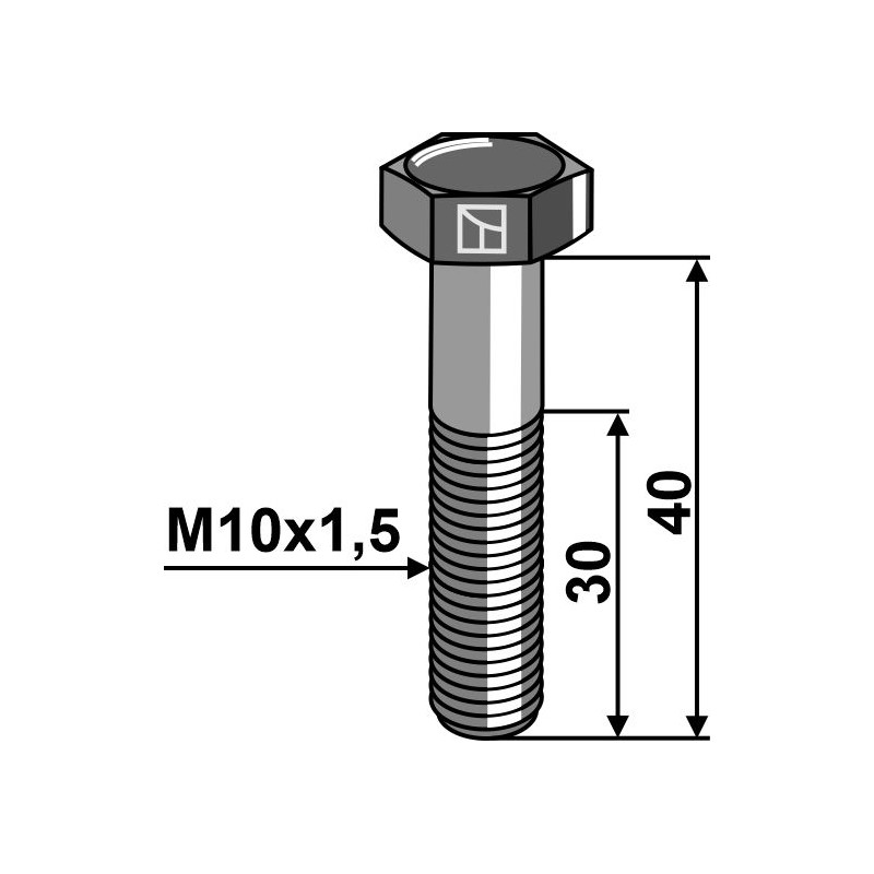 Boulon à tête hexagonale M10 sans écrou - AG008952