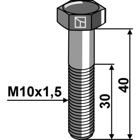 Boulon à tête hexagonale M10 sans écrou - AG008952