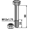 Boulon avec écrou à freinage interne - M12 - 8.8 - AG008988