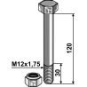 Boulon avec écrou à freinage interne - M12 - 8.8 - AG008996