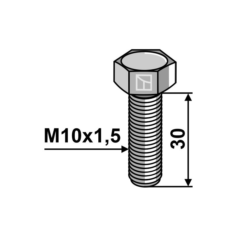 Boulon à tête hexagonale M10 sans écrou - Lemken - 3015004