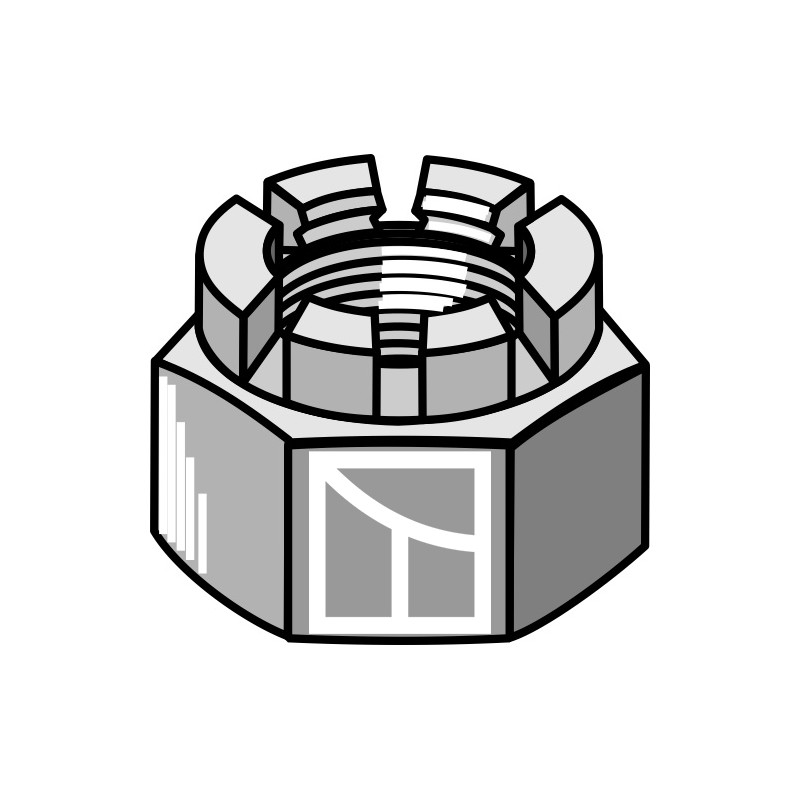 écrou à créneaux dégagés M20