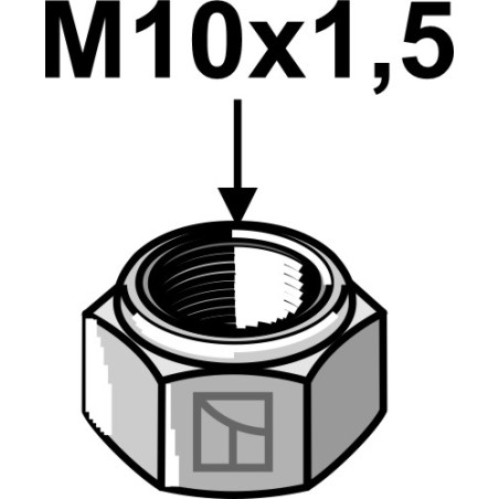 Écrou à freinage interne M10 - Agria - 28110