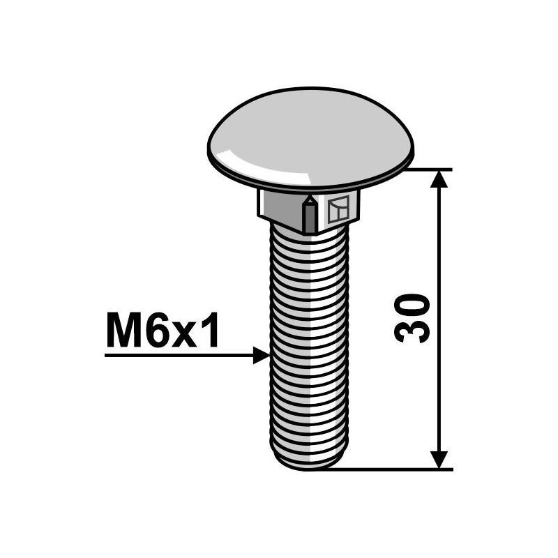 Boulon M6x1 galvanisé sans écrou