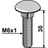 Boulon M6x1 galvanisé sans écrou