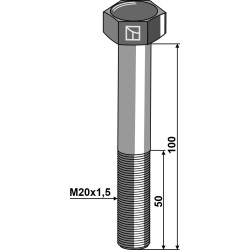 Boulons à tête hexagonale M20 sans écrou