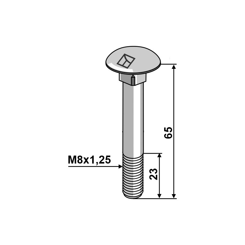 Boulon M8 galvanisé avec écrou - AG016098