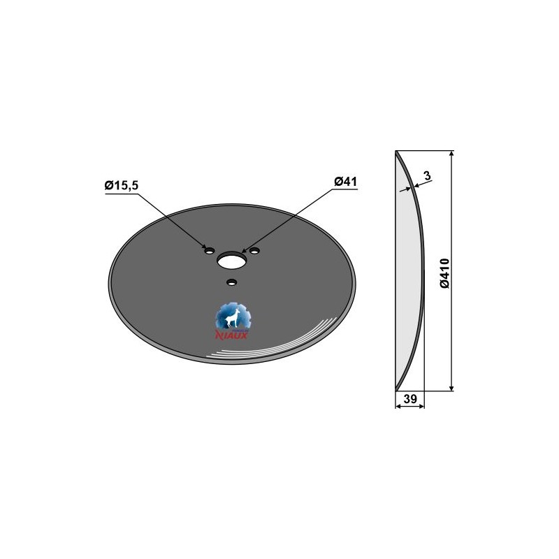 Disque de déchaumeur houblon Ø410x3 - Niaux 200