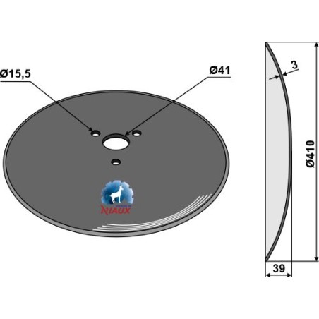 Disque de déchaumeur houblon Ø410x3 - Niaux 200