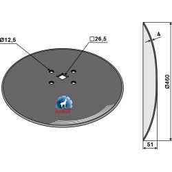 Disque de déchaumeur houblon Ø460x4 - Niaux 200