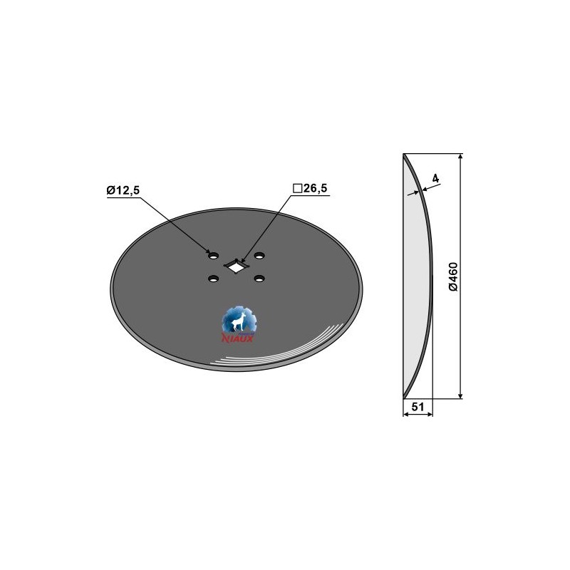 Disque de déchaumeur houblon Ø460x4 - Niaux 200