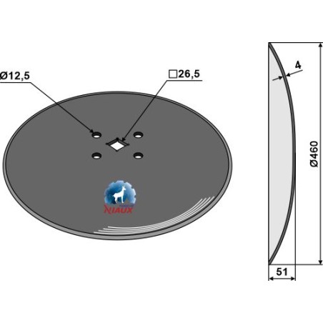 Disque de déchaumeur houblon Ø460x4 - Niaux 200