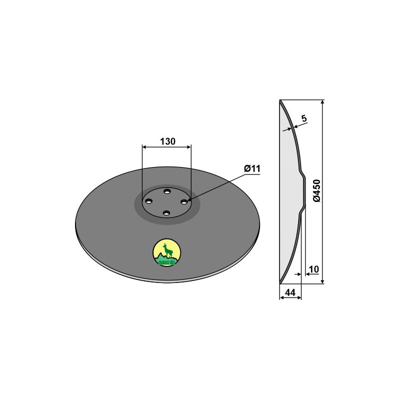 Disque de déchaumeur lisse Ø450x5 - Niaux 200