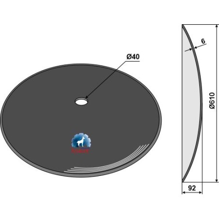 Disque de déchaumeur lisse Ø610x6 - AG006277 - Niaux 200