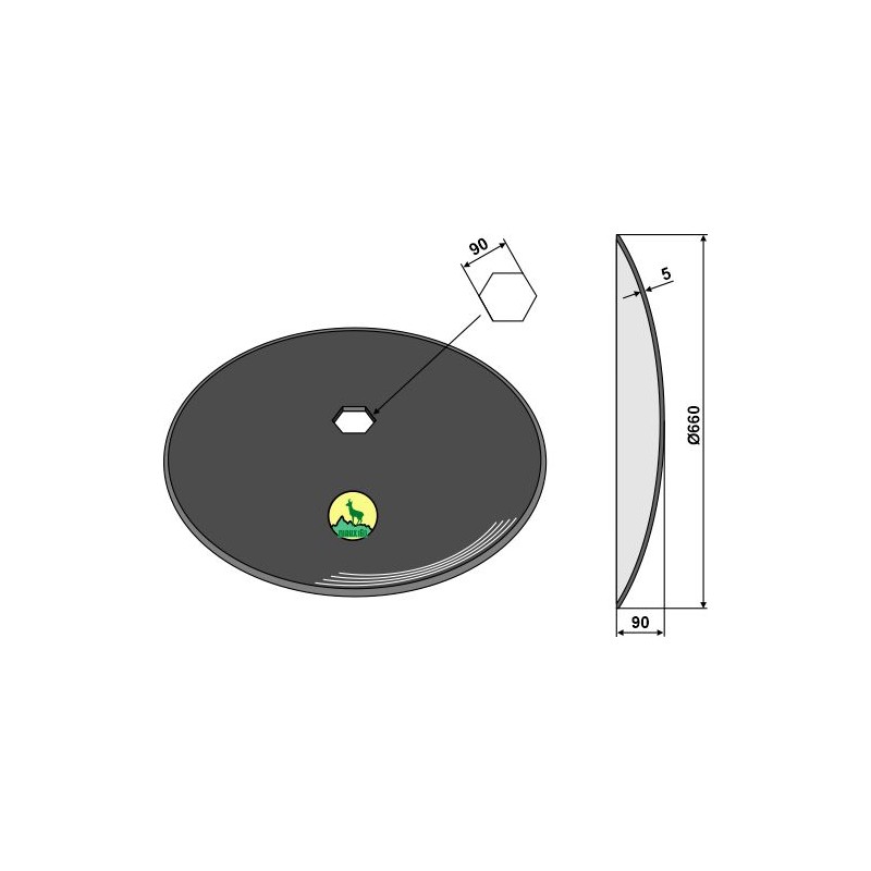 Disque de déchaumeur lisse Ø660x5 - Niaux 200