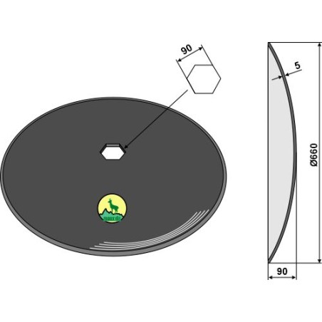 Disque de déchaumeur lisse Ø660x5 - Niaux 200