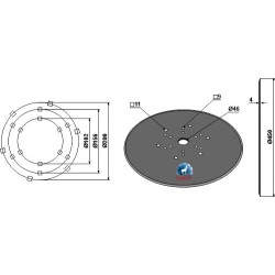 Disque de déchaumeur houblon Ø450x4 - AG006211 - Niaux 200