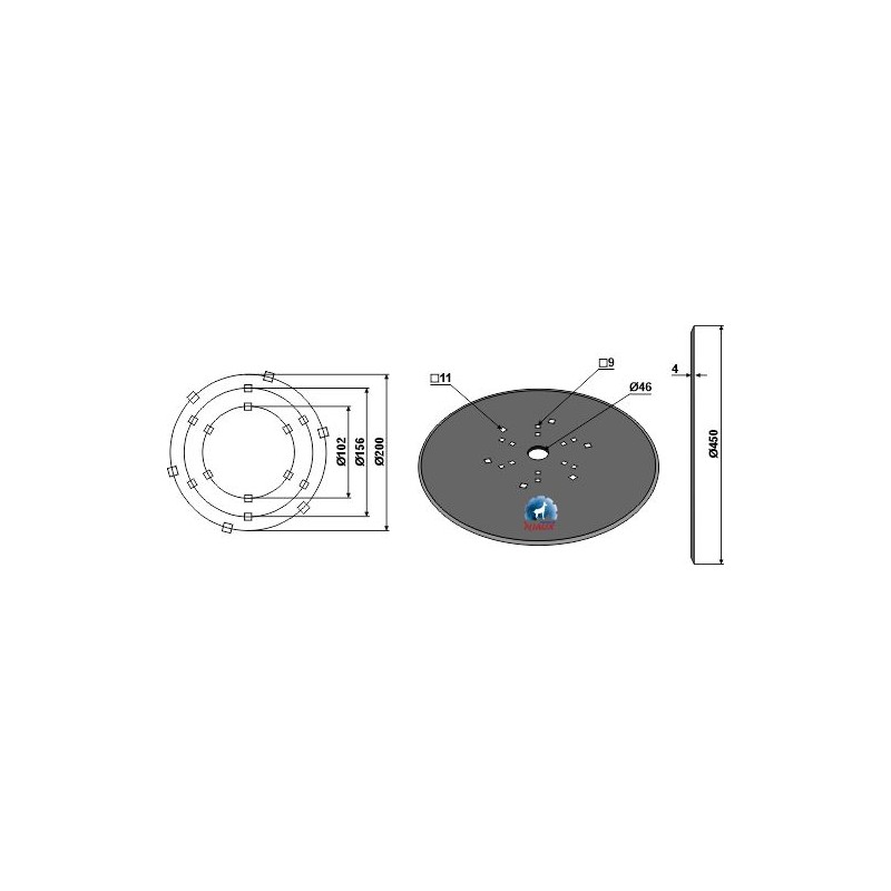 Disque de déchaumeur houblon Ø450x4 - AG006211 - Niaux 200