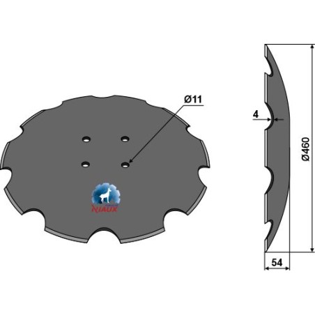 Disque de déchaumeur crénelé Ø460x4 - Niaux 200