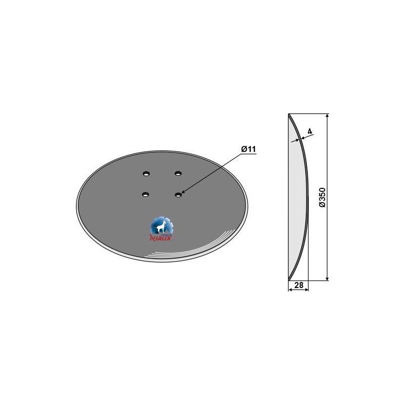 Disque de déchaumeur lisse Ø350x4 - AG006107 - Niaux 200